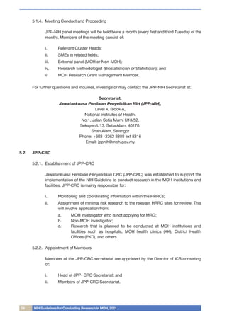 08 NIH Guidelines for Conducting Research in MOH, 2021
5.1.4.	 Meeting Conduct and Proceeding
	 JPP-NIH panel meetings wil...