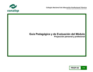 PROP-05 1/70
Guía Pedagógica y de Evaluación del Módulo
Proyección personal y profesional
 