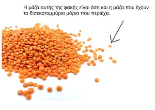 Η μάζα αυτής της φακής είναι όση και η μάζα που έχουν
τα δισεκατομμύρια μόρια που περιέχει.
 