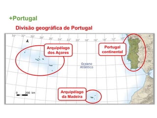 +Portugal
Divisão geográfica de Portugal
Portugal
continental
Arquipélago
dos Açores
Arquipélago
da Madeira
 
