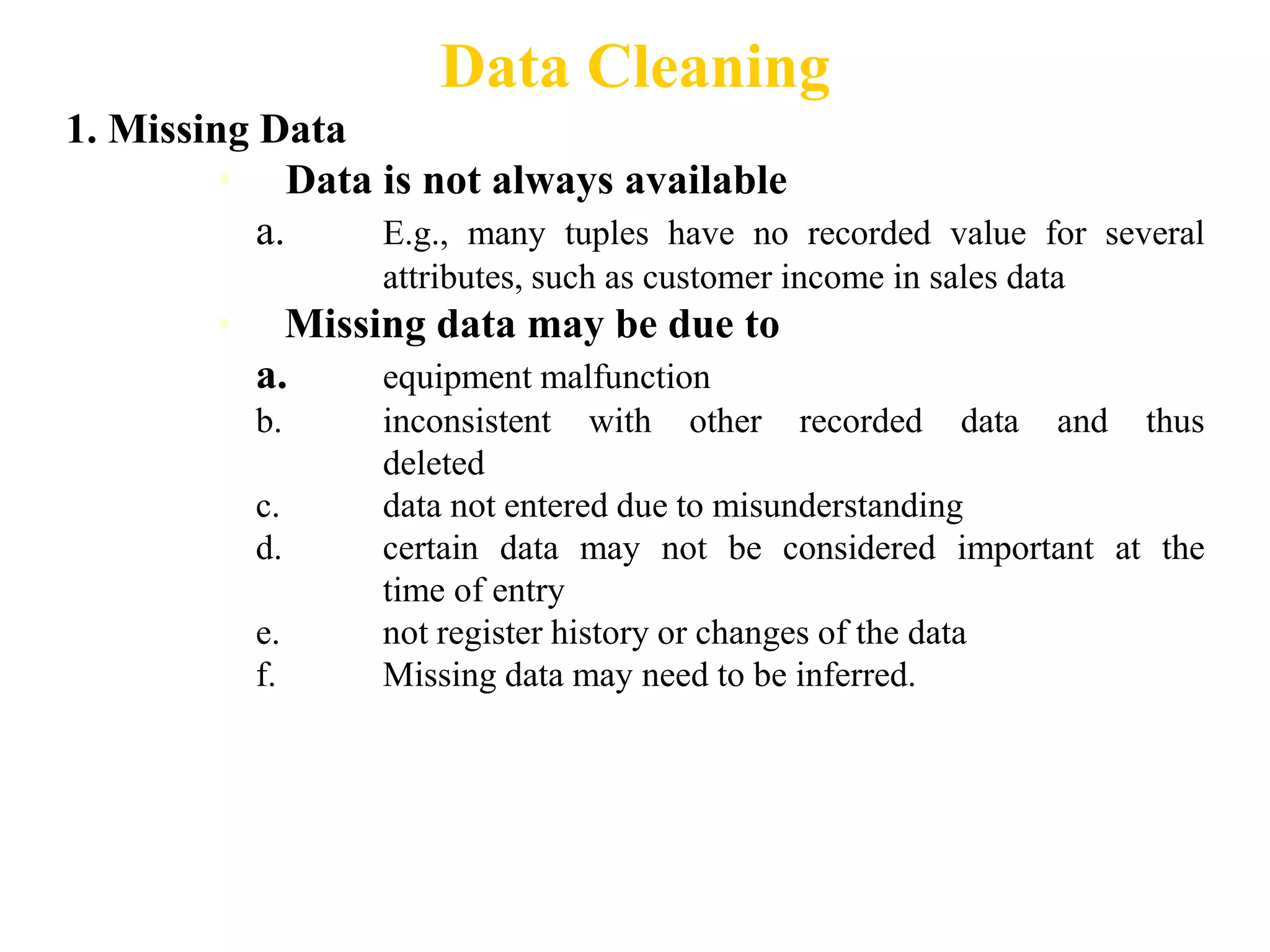 Pre-Processing and Data Preparation | PPT