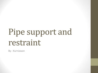 Pipe support and
restraint
By : Kurniawan
 