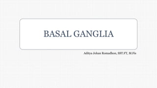 BASAL GANGLIA
Aditya Johan Romadhon, SST.FT, M.Fis
 