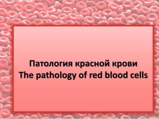Патология красной крови
The pathology of red blood cells
 