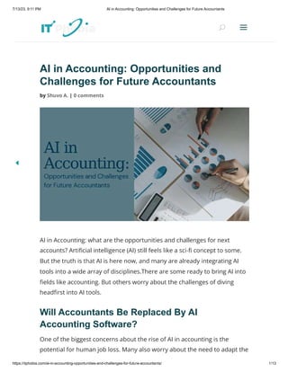 AI in Accounting: Opportunities and Challenges for Future Accountants