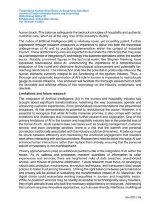 THE TRANSFORMATIVE IMPACT OF ARTIFICIAL INTELLIGENCE IN THE TOURISM AND ...