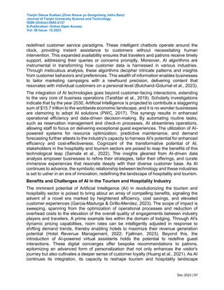 THE TRANSFORMATIVE IMPACT OF ARTIFICIAL INTELLIGENCE IN THE TOURISM AND ...