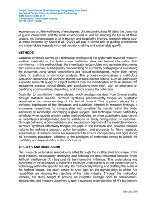 THE TRANSFORMATIVE IMPACT OF ARTIFICIAL INTELLIGENCE IN THE TOURISM AND ...