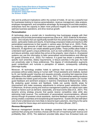THE TRANSFORMATIVE IMPACT OF ARTIFICIAL INTELLIGENCE IN THE TOURISM AND ...