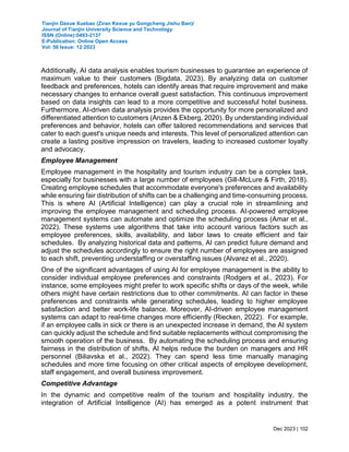 THE TRANSFORMATIVE IMPACT OF ARTIFICIAL INTELLIGENCE IN THE TOURISM AND ...