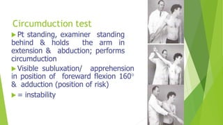 Abuction Risk Shoulder Examinations and assessment PPT | PPTX