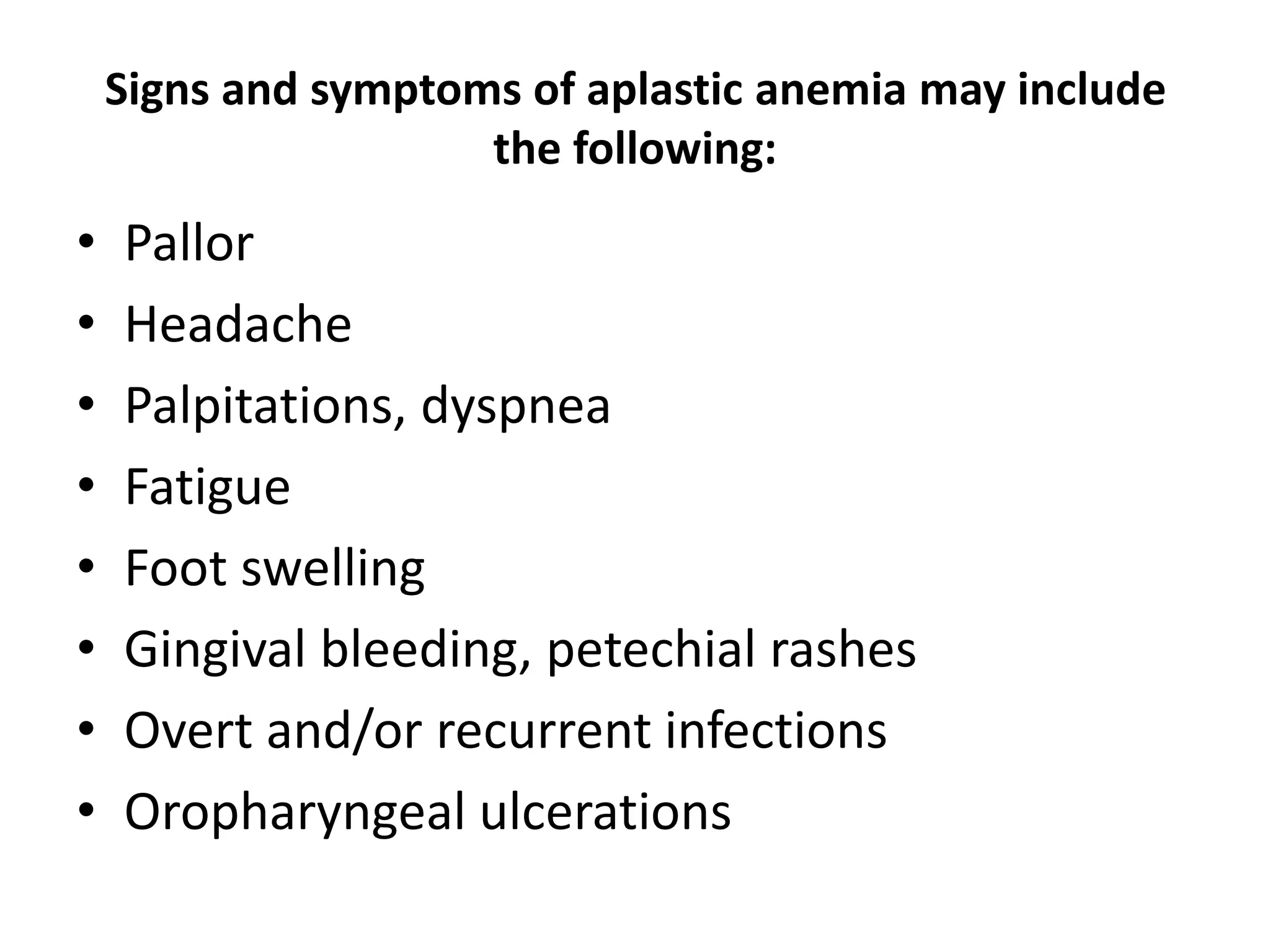 aplastic anemia in paediatrics and child health pptx | PPTX