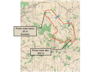 Ponto mais alto:
300 m
Ponto mais baixo:
20 m
Exutório
 