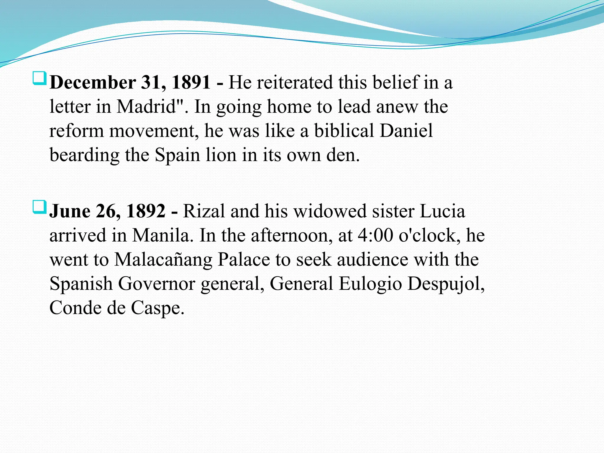 Rizal's second homecoming in the philippines | PPTX