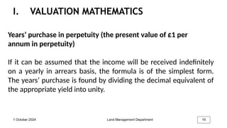 The valuation mathematics PowerPoint .pp