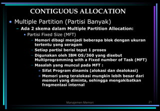 Pertemuan 4 : Manajemen memori macam macam memori | PPT