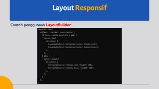 Pemrograman Aplikasi Mobile - 6 Flutter (Layout Aplikasi) | PDF