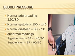 Normal Bo VITAL SIGNS, Temperature, Pulse, Respiration, Blood pressure (B/P) | PDF