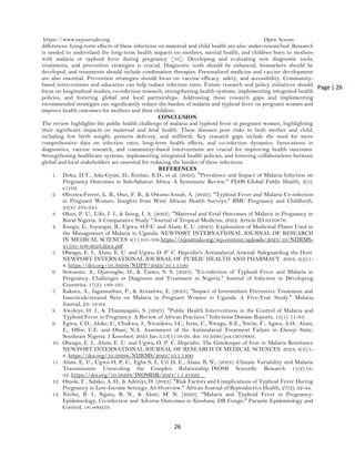 Malaria and Typhoid Fever Infection Rates in Pregnant Women: A ...