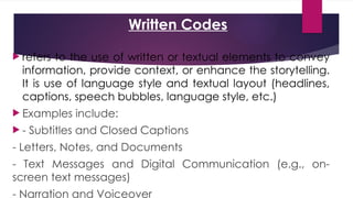 Text Coding Informational Text Media and Information Languages (Part 1)- Genre, Codes and Conventions.pptx