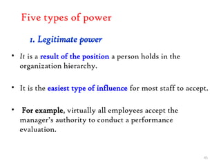 Legitimiate Power Examples 6. Leading health care. Health services ppt | PPTX