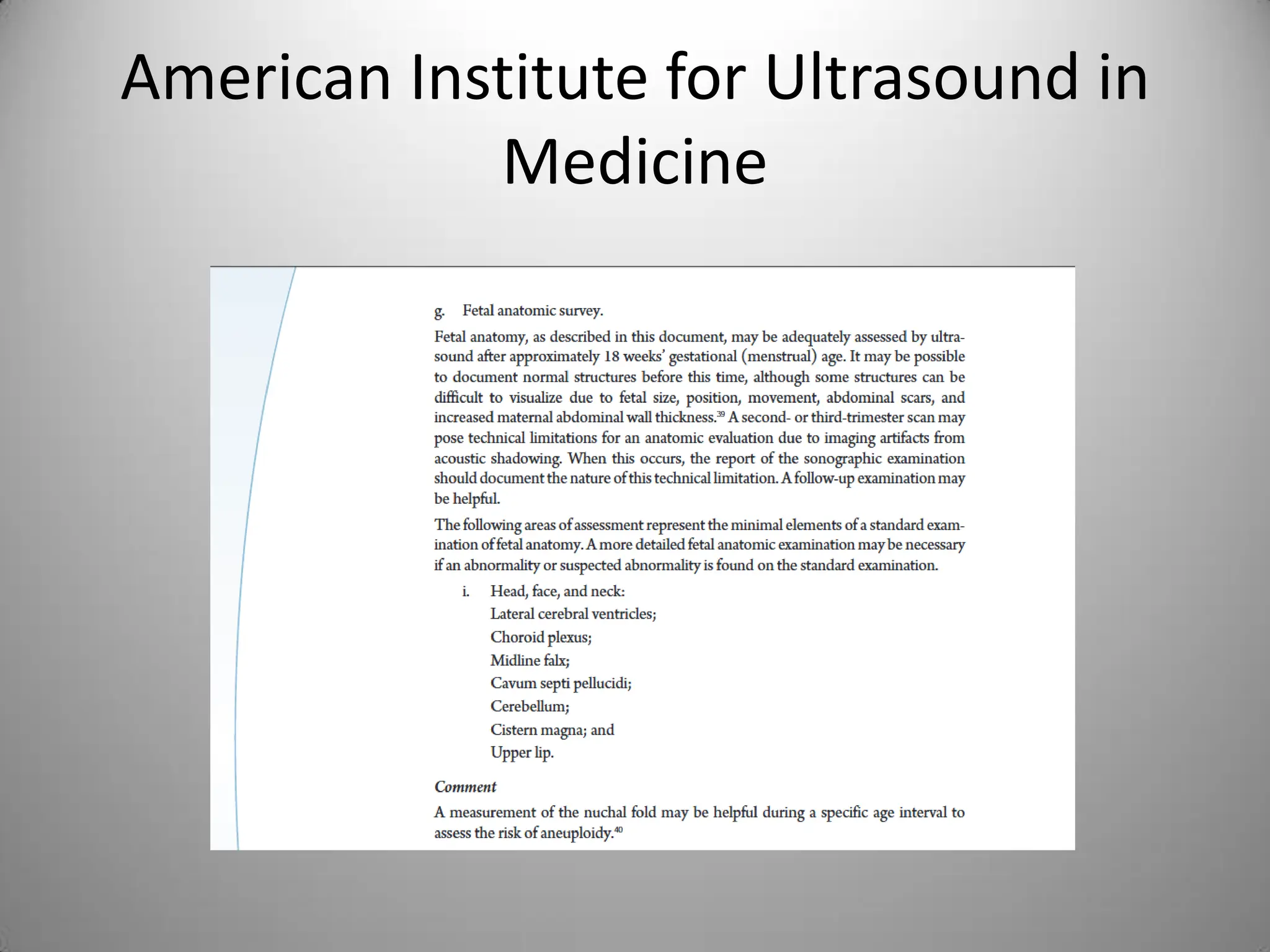 American Institute for Ultrasound in
Medicine
 