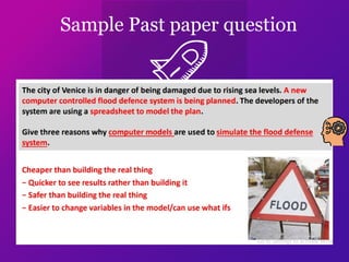 Sample Past paper question
?
 