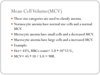 6. Blood cell indices in hematology ppt | PDF