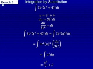 Integration by Substitution
Integration by Substitution
Example 6
 