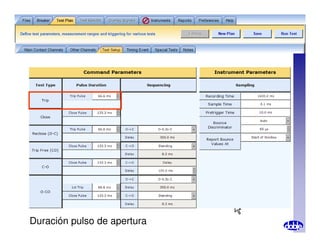 Duración pulso de apertura
 