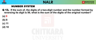 Question Math Number System It is number system aptitude ppt for placements | PPTX