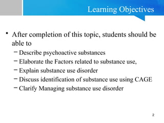 6. Substance use Disorder.pptxbzzzjssssss | PPTX