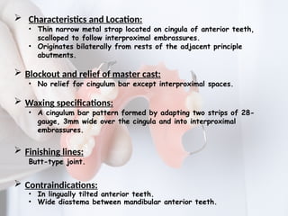 MAJOR CONNECTORS IN REMOVABLE PARTIAL DENTURE | PPTX