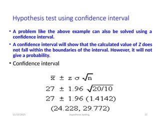 6.Hypothesis testing biostatistics power point | PPTX