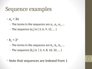 Sequences and summations Discrete structures.ppt