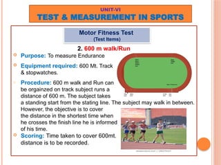 600 Meter Distance Example 6.UNIT-VI-TEST AND MEASUREMENT in sports.pptx
