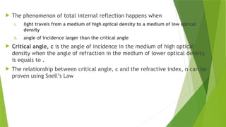 6.2 Total Internal Reflection of light and its application | PPTX