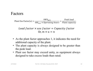 Power Plant Economy: Load Curves, Diversity Factors, Capacity Planning ...