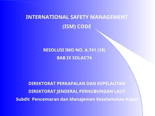 Solas Ism Code Comprehensive Overview of the International Safety Management (ISM ...