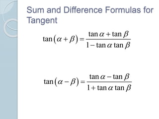 Tangens Diff 6.4.1 sum and difference formulas | PPTX