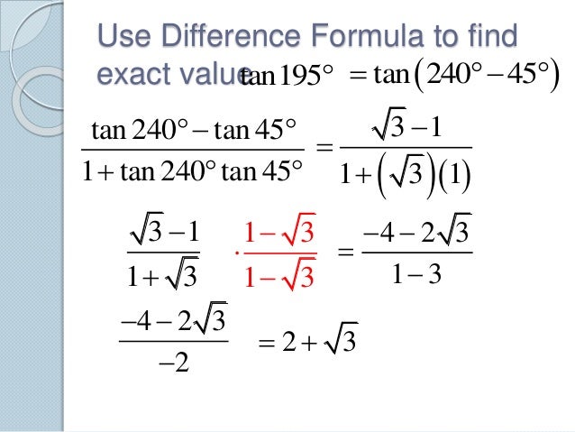 6.4.1 sum and difference formulas