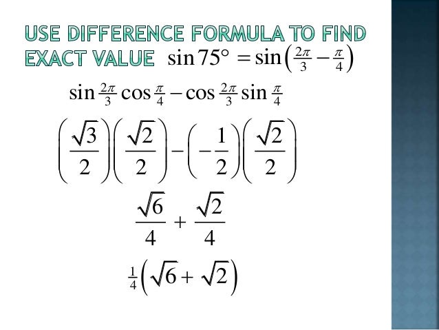 6.4.2 sum and difference formulas