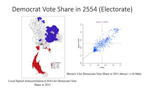Spatial regression model predicting Thailand’s election  โดย อาจารย์ ดร. อานนท์ ศักดิ์วรวิชญ์  นางสาวรัชนีพร จันทร์สา
