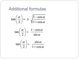 6.5.2 half angle formulas | PPTX