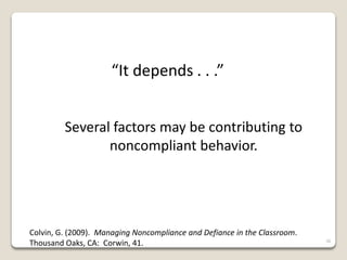 Corrective Response To Misbehavior