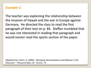 Corrective Response To Misbehavior