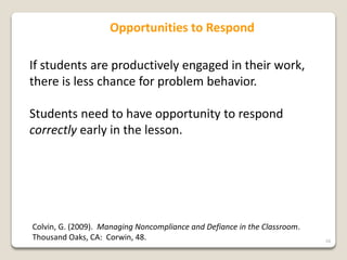 Corrective Response To Misbehavior