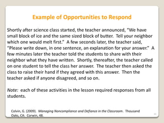 Corrective Response To Misbehavior