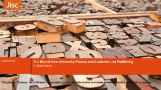 Research & Development
SueAttewell – Head of Change FE & Skills
11
December
2017
05/12/2017 The Rise of New University Presses and Academic-Led Publishing
Graham Stone
This photo, “Stamps: lots of them!” is copyright (c) 2010 Michele Ursino and made available under a CC BY-SA 2.0 licence
 