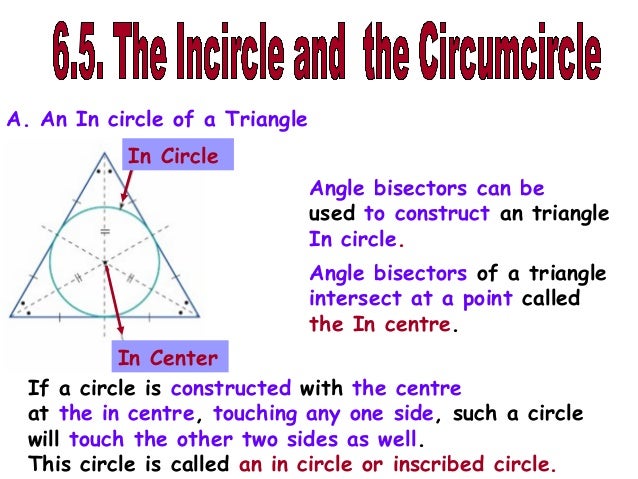 Incircle And Circumcircle Of Equilateral Triangle 6.5 the incircle and circumcircle